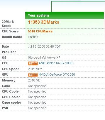 EVGA GeForce GTX 280 - 3DMark 05