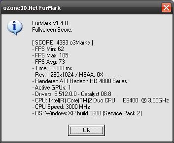 HIS Radeon HD 4850 - FurMark Benchmark
