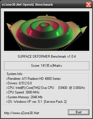 HIS Radeon HD 4850 - Surface Deformer Benchmark