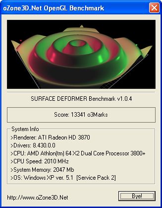 HIS ATI Radeon HD 3870 - Surface Deformer Benchmark