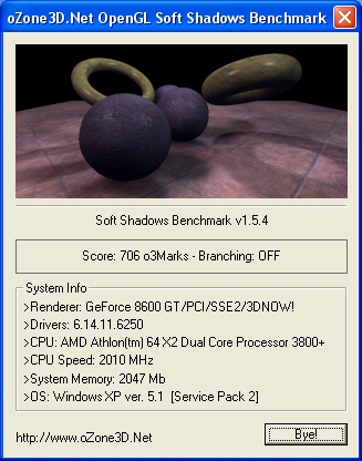 ASUS NVIDIA GeForce 8600 GT - Soft Shadows Benchmark