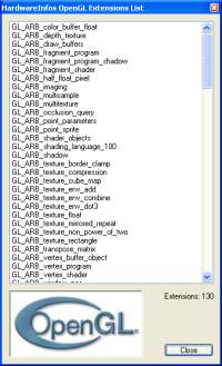 HardwareInfos - OpenGL Extensions List