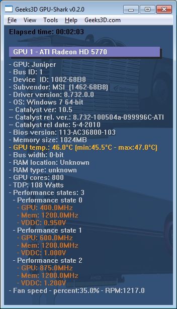 ATI Catalyst 10.5 - HD 5770 - GPU Shark