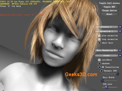 NVIDIA GeForce GTX 400 Hair rendering demo