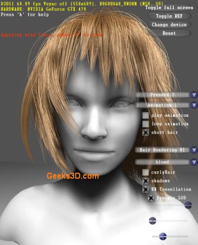 NVIDIA GeForce GTX 400 Hair rendering demo