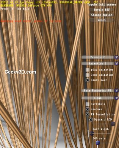 NVIDIA GeForce GTX 400 Hair rendering demo