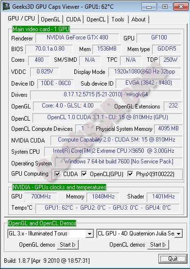 NVIDIA R257.15 + OpenGL 4.0 + GTX 480