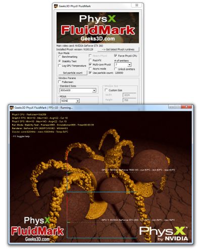 PhysX FluidMark - OpenGL Benchmark - Fluid Simulation