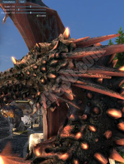 Unigine Heaven 2.1 with OpenGL 4.0 Tessellation on a GTX 480