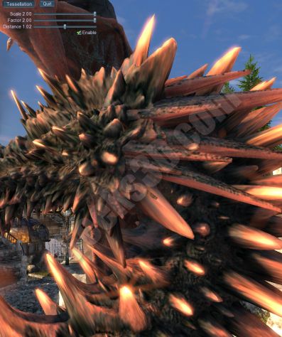 Unigine Heaven 2.1 with OpenGL 4.0 Tessellation on a GTX 480