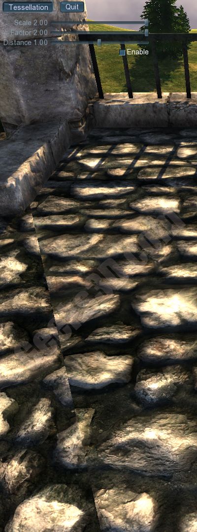 Unigine Heaven 2.1 with OpenGL 4.0 Tessellation on a GTX 480