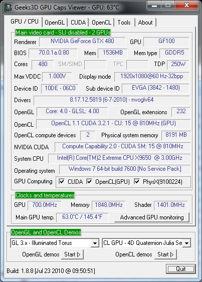 GPU Caps Viewer 1.8.8