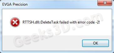 EVGA Precision - task scheduler helper error