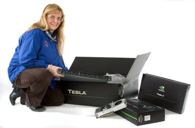 Geeky picture: Dr. Elster (HPC-LAB) opening the NVIDIA s1070