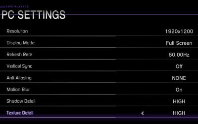 Lost Planet 2 DX11 Benchmark - Settings
