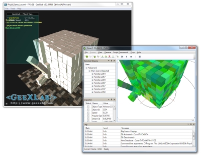 NVIDIA PhysX Visual Debugger and GeeXLab