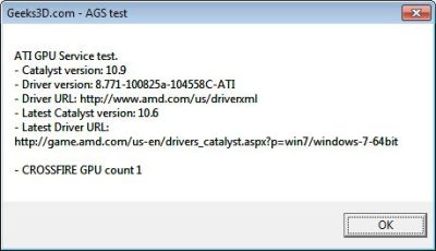 GPU Tool AGS ATI GPU Services Library Geeks3D