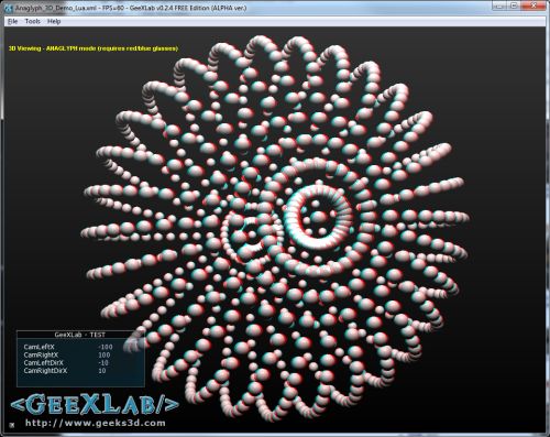 GeeXLab - 3D anaglyph view