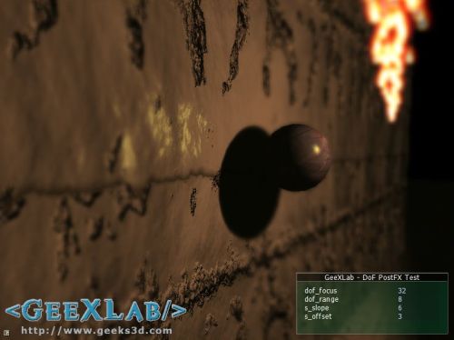 GeeXLab, depth of field (DoF) test