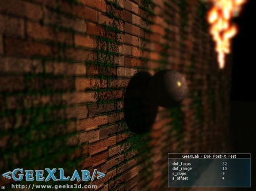 GeeXLab, depth of field (DoF) test