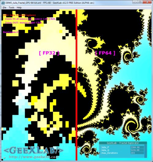 GLSL, FP64, fractal, GeeXLab