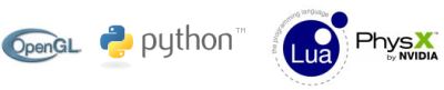 OpenGL, Lua, Python, PhysX