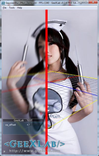 GeeXLab - Gaussian blur post processing effect