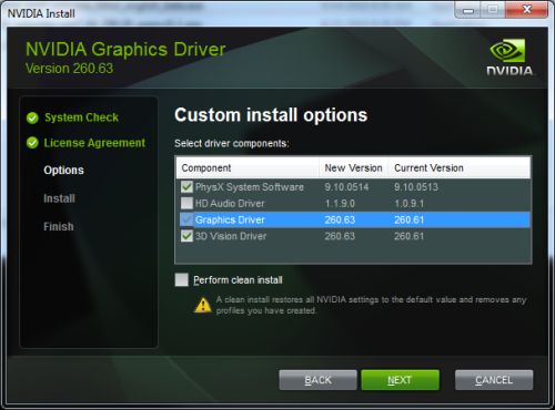 NVIDIA R260.63 graphics driver