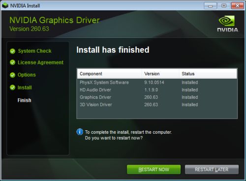 NVIDIA R260.63 graphics driver