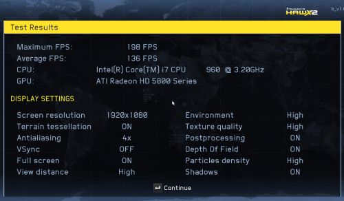 HAWX2 - Radeon HD 5870 score