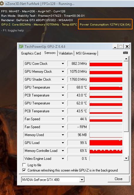 Point of View / TGT GTX 480 Beast stressed by FurMark