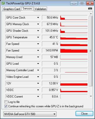 ASUS ENGTX580, GPU-Z sensors