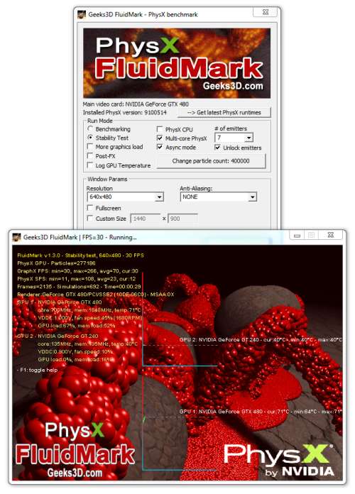 FluidMark 1.3.0 - PhysX benchmark