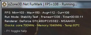 GTX 480 + FurMark