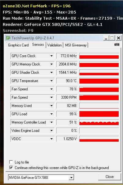 GTX 580 - FurMark 1.6.0