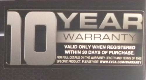 EVGA GTX 580 SC - 10 year warranty
