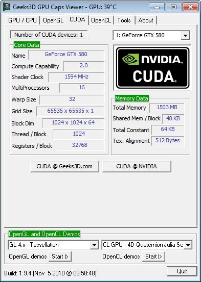 GPU Caps Viewer, R265.90, EVGA GTX 580 SC