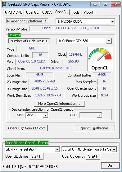 GPU Caps Viewer, R265.90, EVGA GTX 580 SC