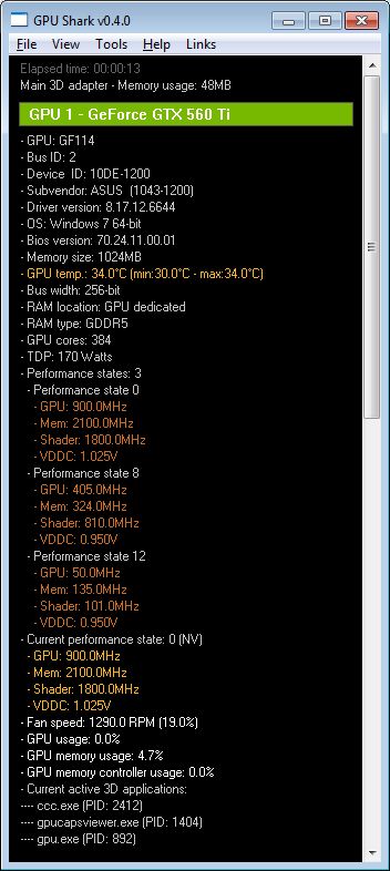 ASUS GeForce GTX 560 Ti Direct Cu II TOP, GPU Shark