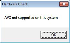 Intel AVX demo error