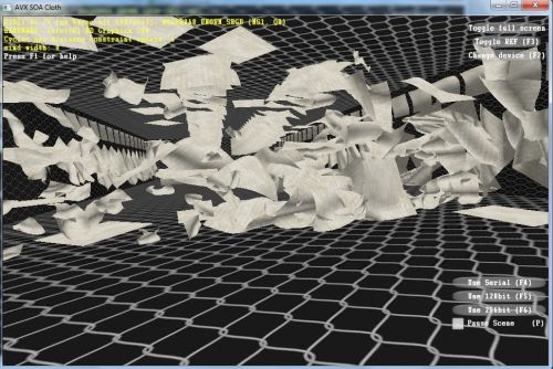 Intel AVX Cloth demo with SSE support