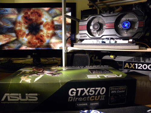 ASUS GTX 570 DirectCU II stressed by FurMark 1.9.0