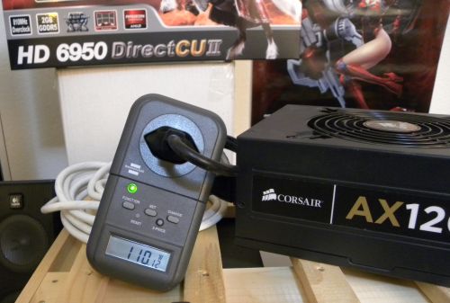 ASUS HD 6950 DirectCU II, Geeks3D Testbed idle power consumption