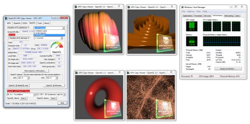 GPU Caps Viewer + NVIDIA OpenCL + Intel OpenCL + AMD OpenCL