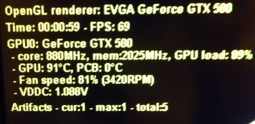EVGA OC Scanner artifacts, GTX 580 SC