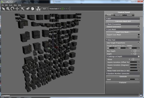 PhysXLab 1.0.1, destruction module
