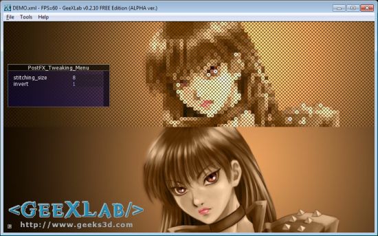 GeeXLab - Cross Stitching Post Processing Filter in GLSL
