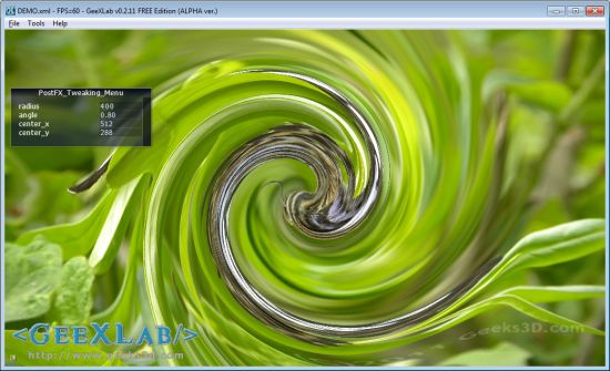 Swirl filter in GLSL