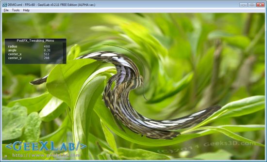 Swirl / whirl filter in GLSL