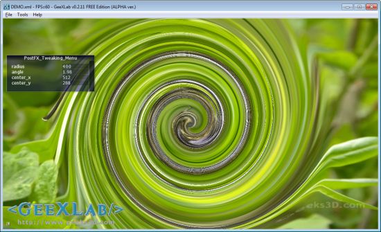 Swirl / whirl filter in GLSL